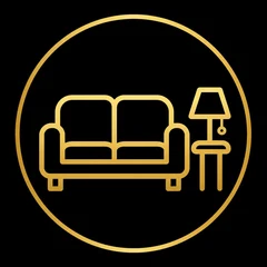Sofa and lamp